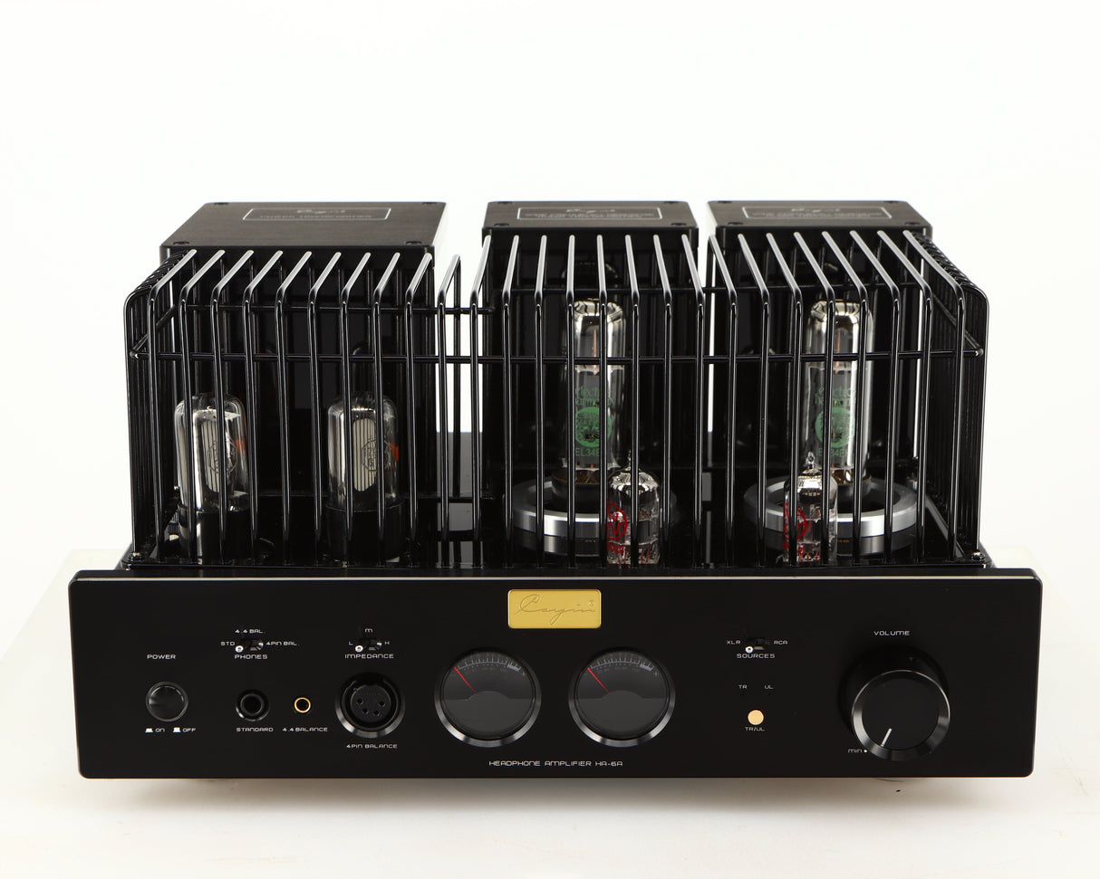 Front view of a used Cayin HA-6A Headphone Amplifier in a black finish