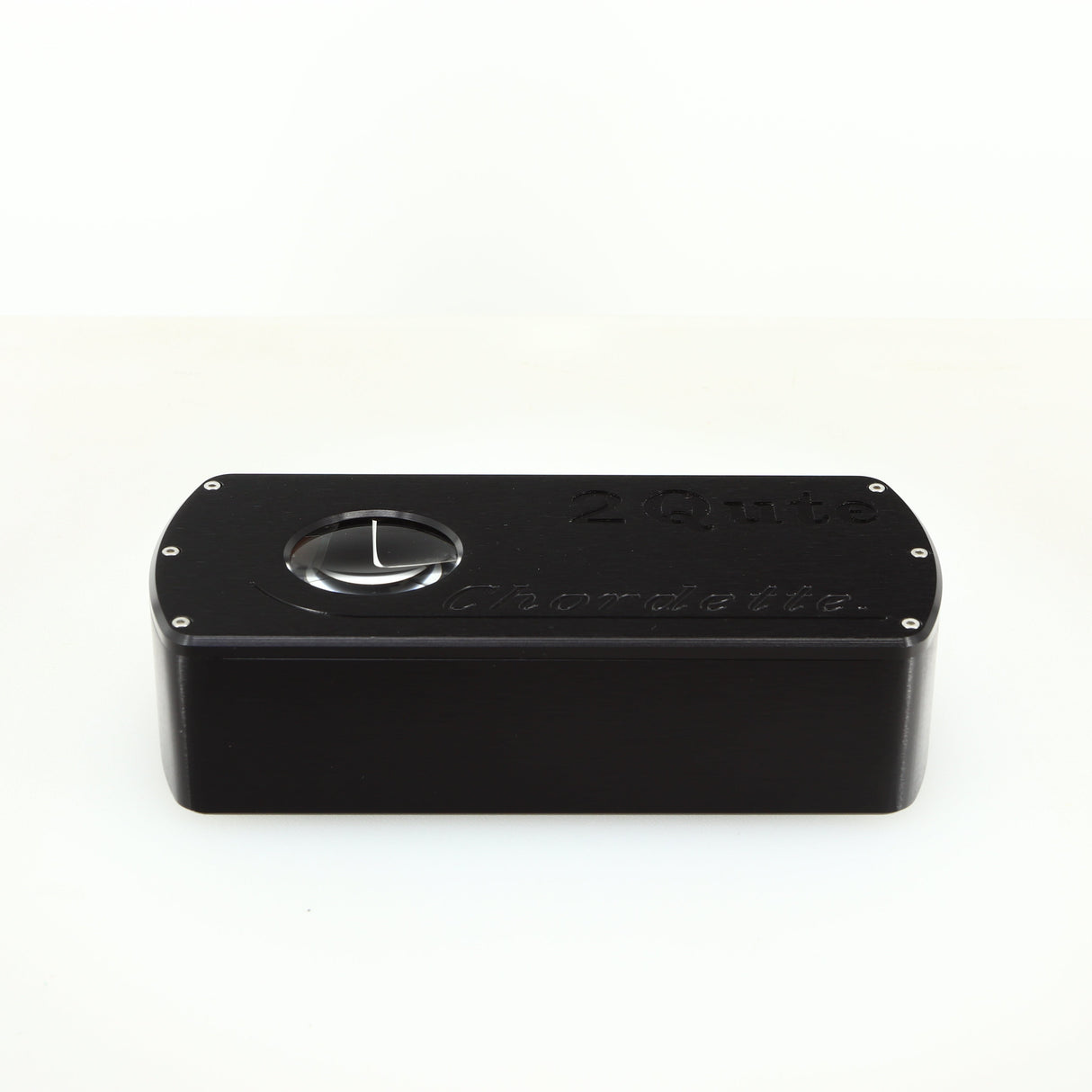 Front view of a used Chord electronics 2Qute Chordette Digital Analogue Converter in a black finish