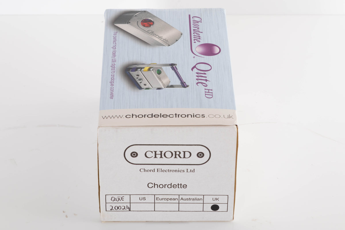 Box for a used Chord Electronics Qute HD Digital Analogue Converter in a Black finish