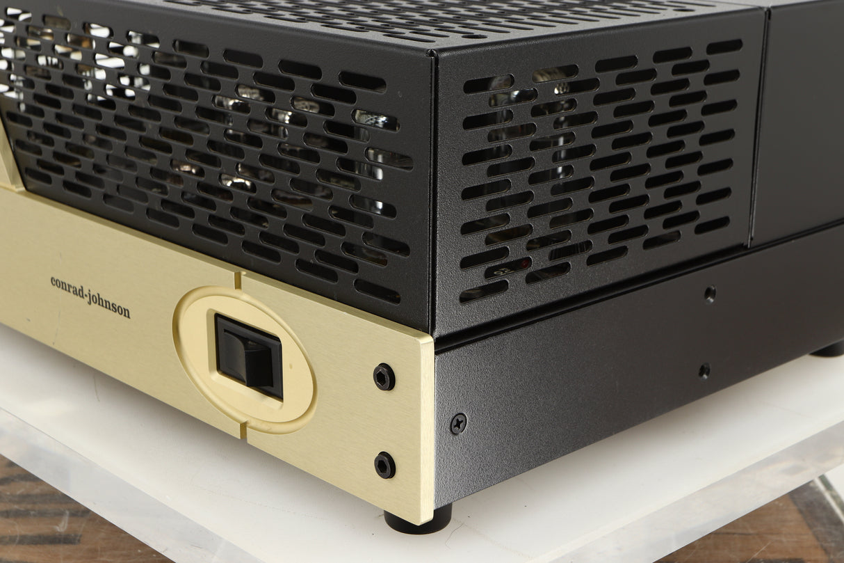 Front right corner of a used Conrad Johnson MV60SE Power Amplifier