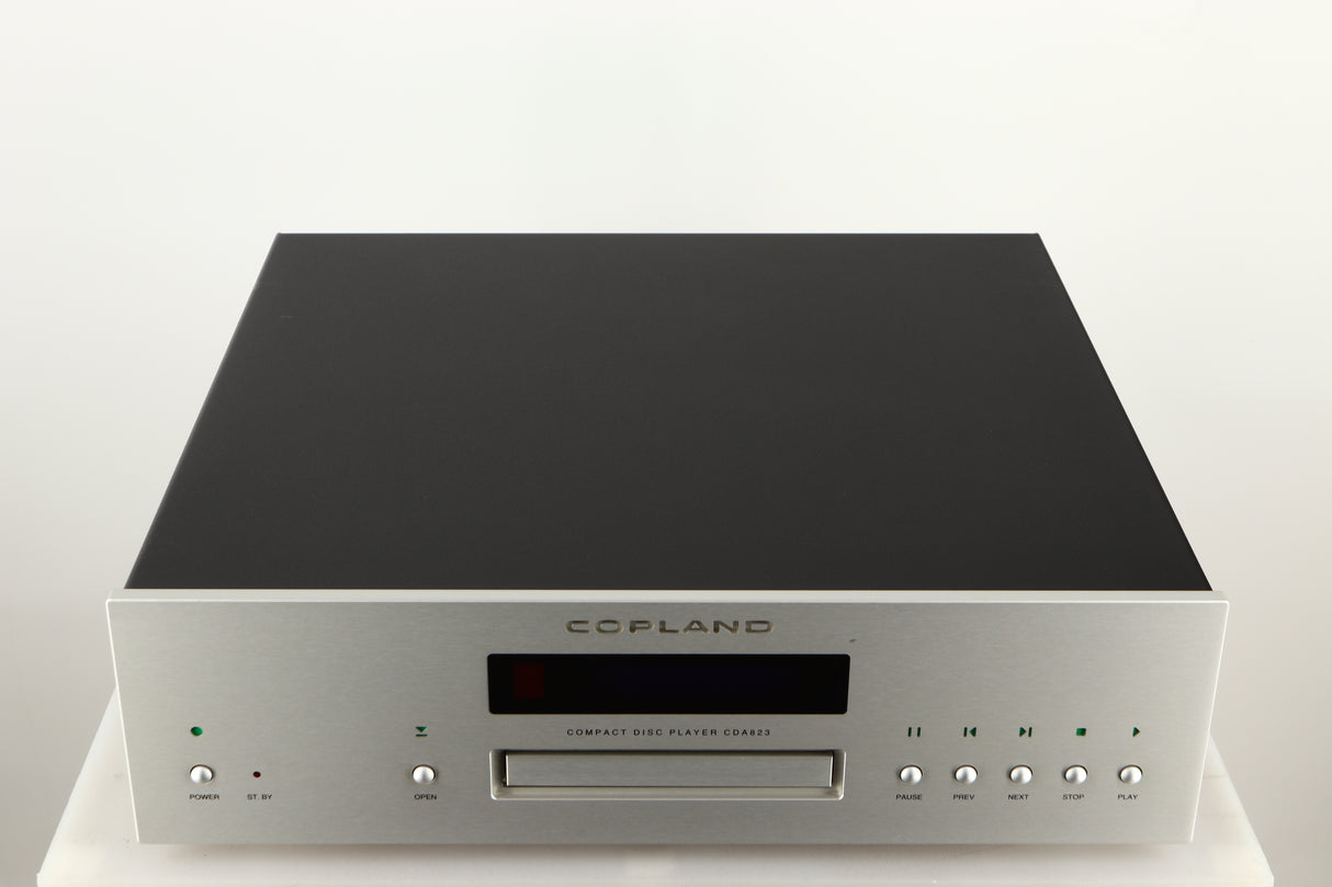 Top of a used Copland CDA823 CD Player in a silver finish