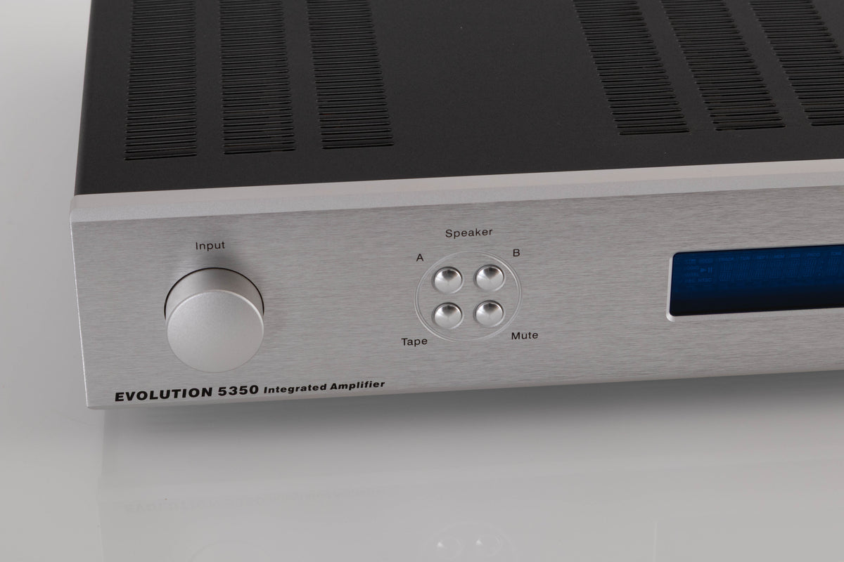 Close up view of a used Creek 5350 Evolution Integrated Amplifier in Silver