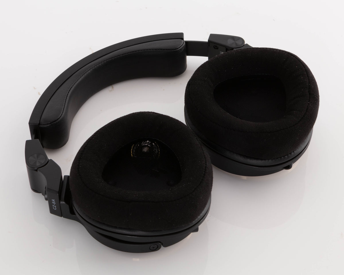 Close up of used Crosszone CZ-8A Headphones showing inside of left earmuff
