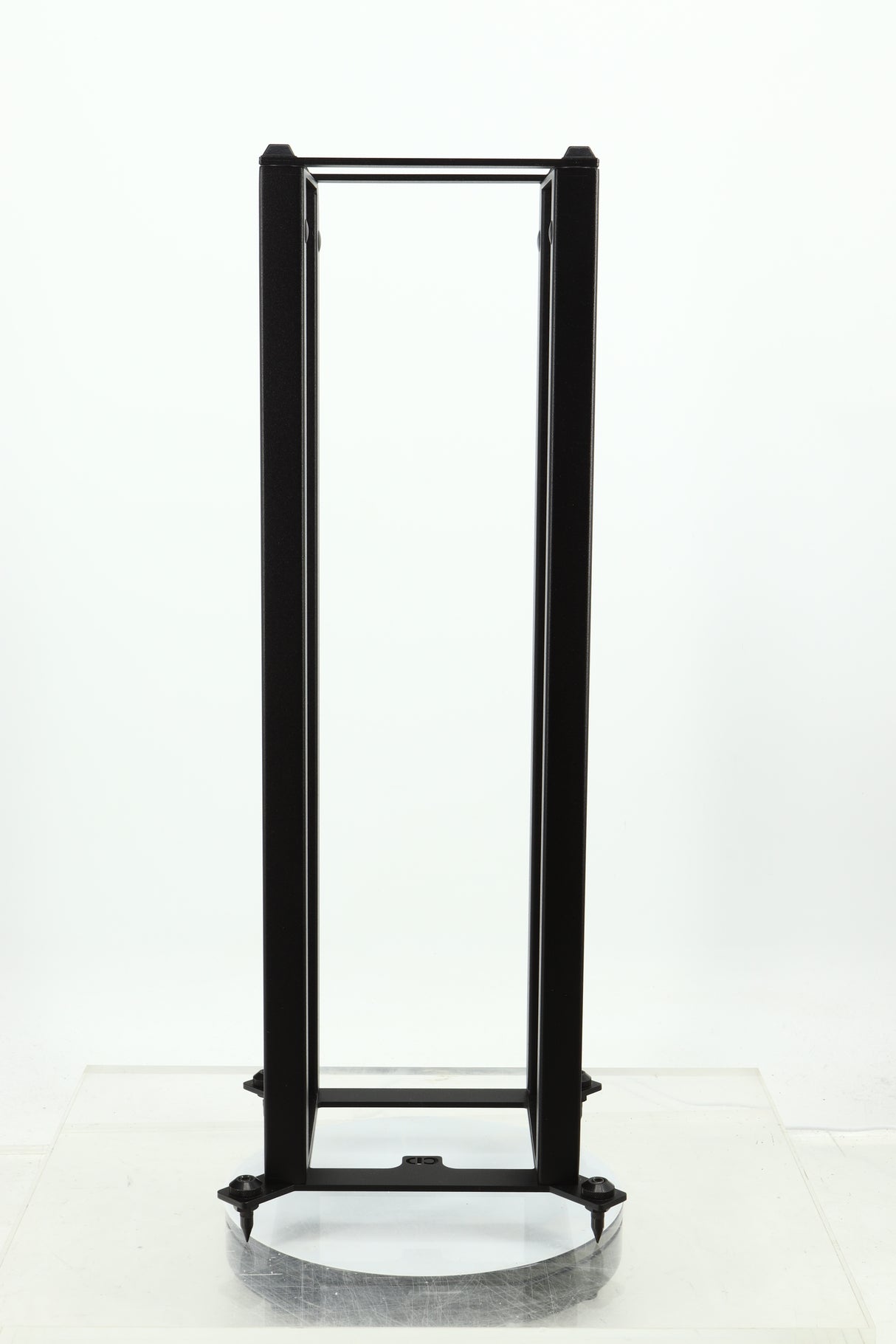 Rear view of a used Custom Design QS104 Speaker Stand in a black finish