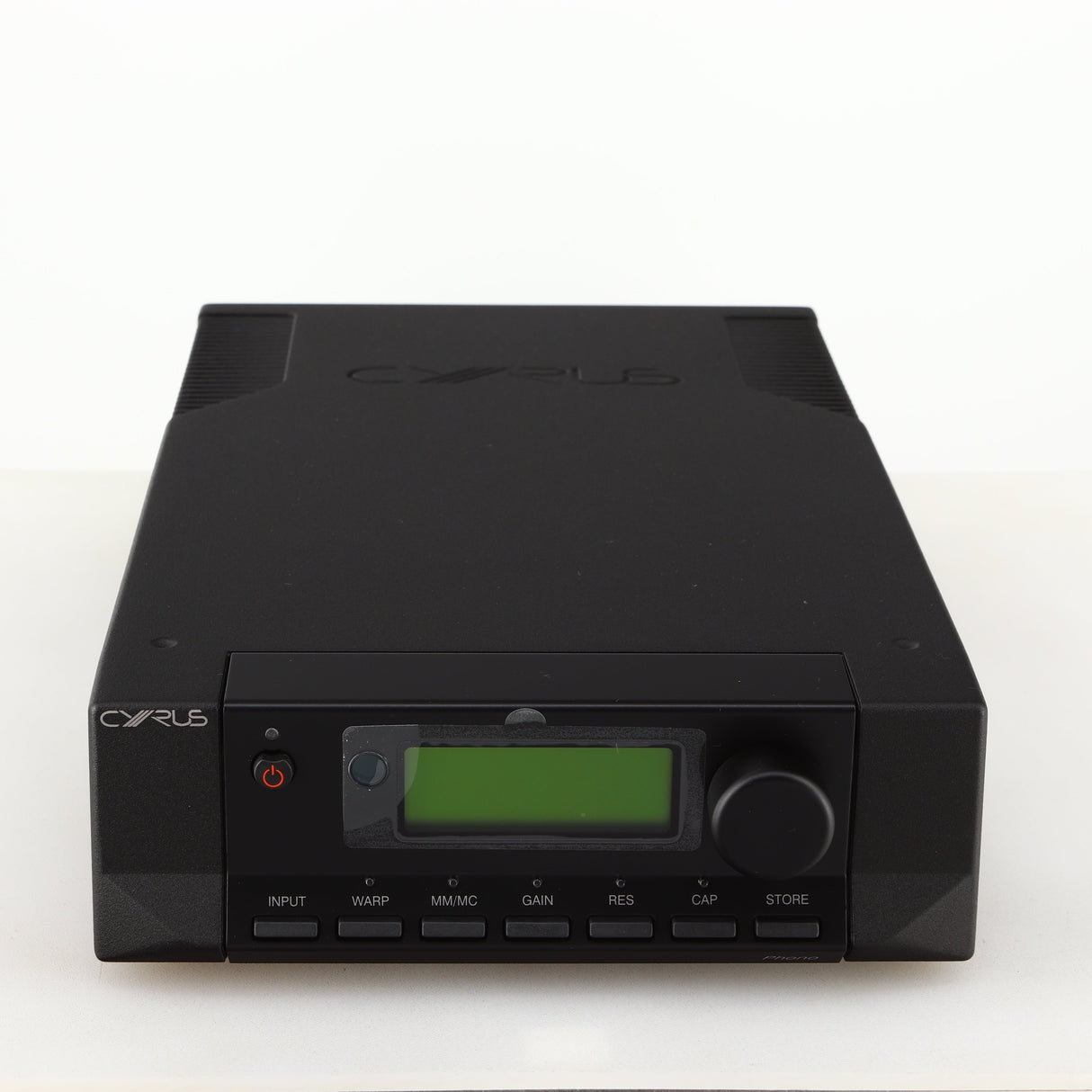 Front view of a used Cyrus Classic Phono Phonostage in a brushed black finish