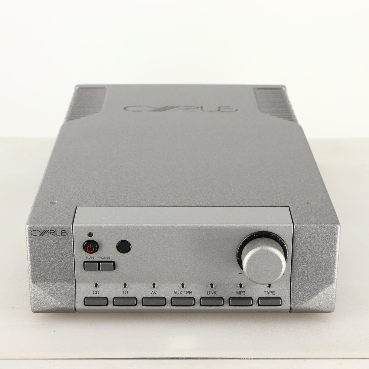 Front view of a used Cyrus PRE VS2 Pre Amplifier in a quartz silver finish