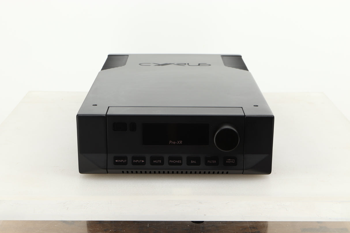 Front view of a used Cyrus Pre-XR Pre Amplifier in PhBlack finish