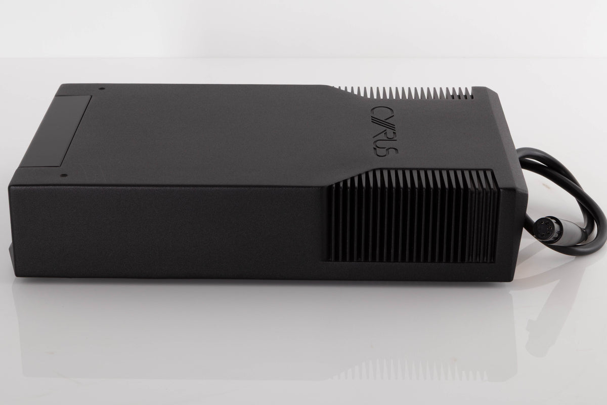 Right side view of a used Cyrus PSX-R2 Power Supply in a Brushed Black finish