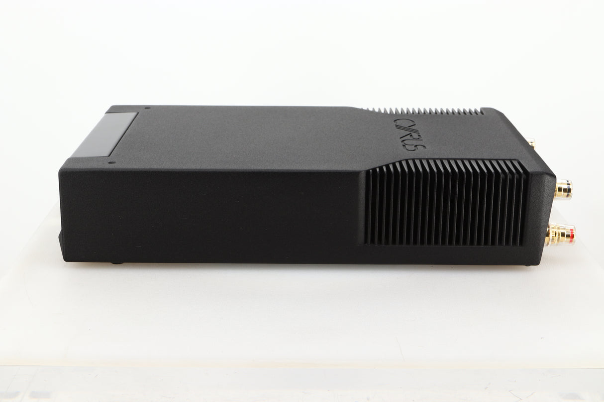 Side view of a used Cyrus Stereo 200 Power Amplifier in BrBlack finish