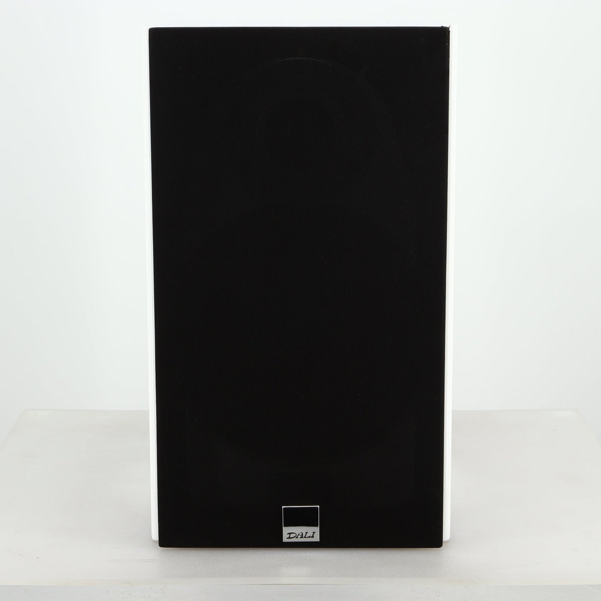 Front view of a used Dali Zensor 3 Standmount Speaker in a satin white finish showing Grille