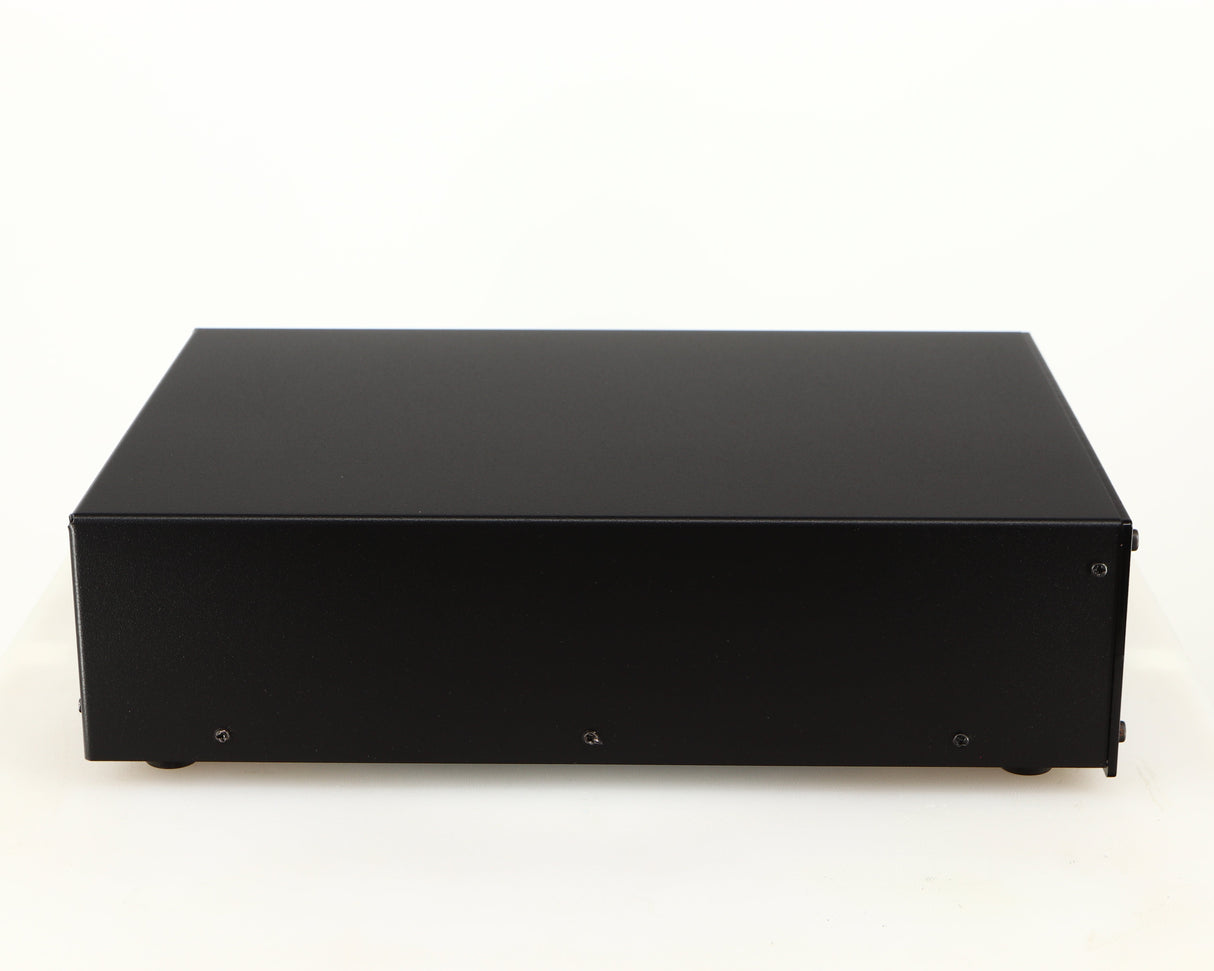 Left side view of a used Deco Audio Curve MM Phonostage in a black finish