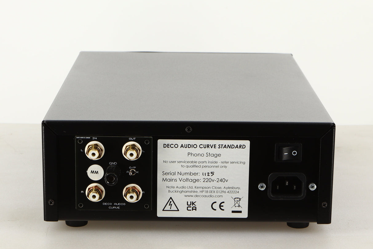 Rear view of a used Deco Audio Curve Standard Phonostage