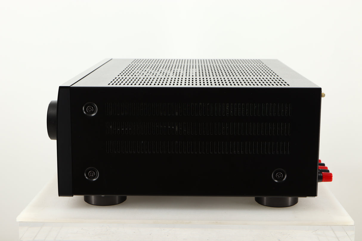 Side view of a used Denon AVR-4700 AV Amplifier in Black finish