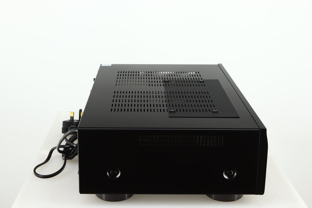Left side view of a used Denon PMA600 Integrated Amplifier in a black finish