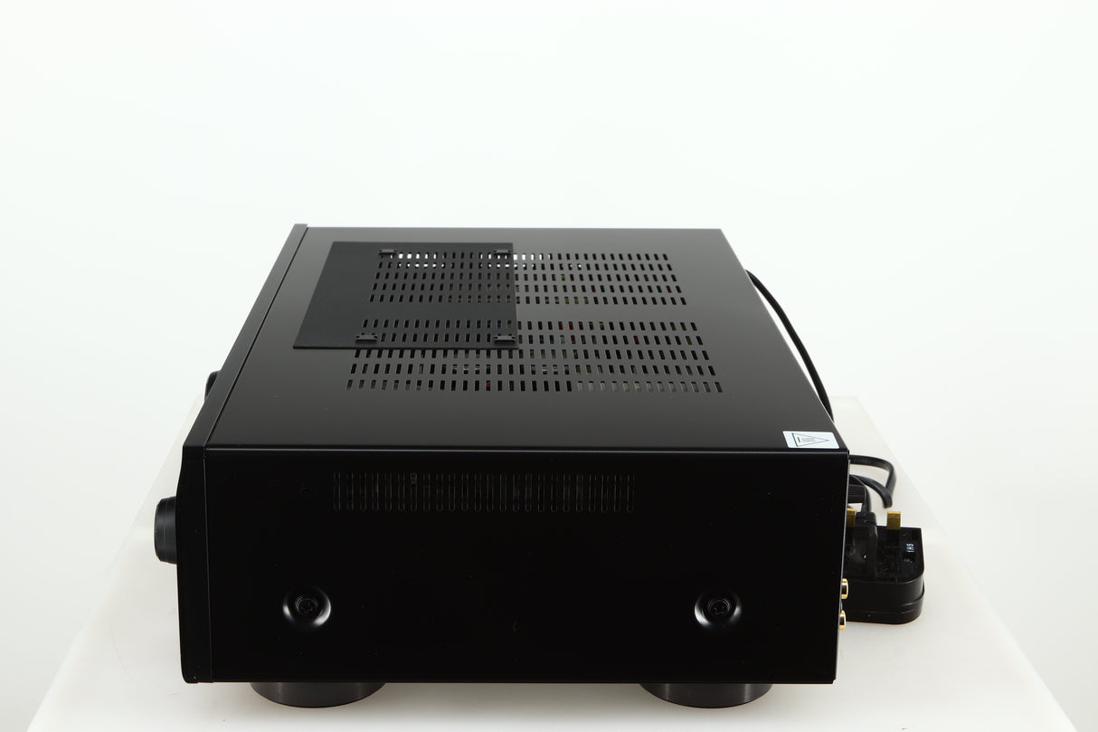 Right side view of a used Denon PMA600 Integrated Amplifier in a black finish