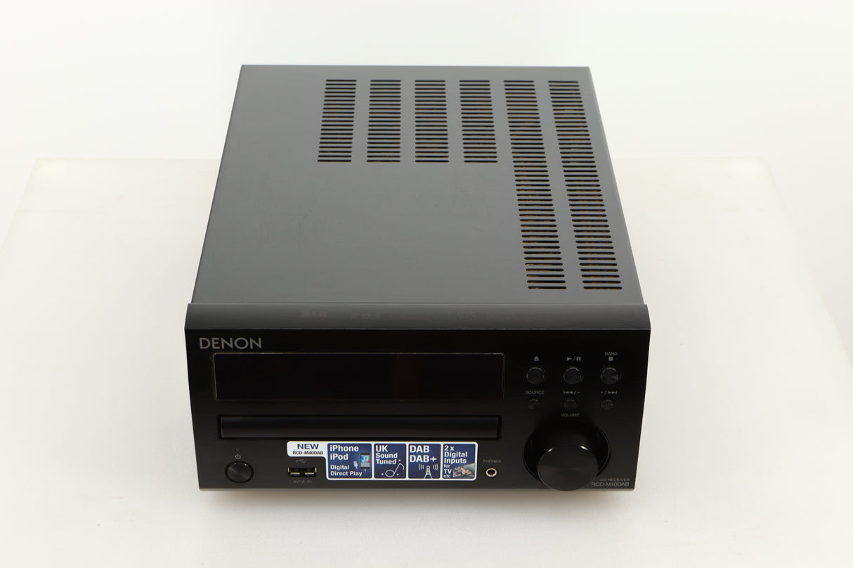Top view of a used Denon RCD-M40DAB Mini System in Black finish