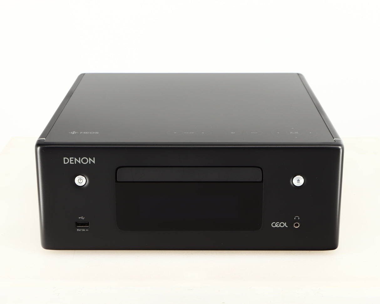 Front view of a used Denon RCD-N10 Network CD Receiver in a black finish