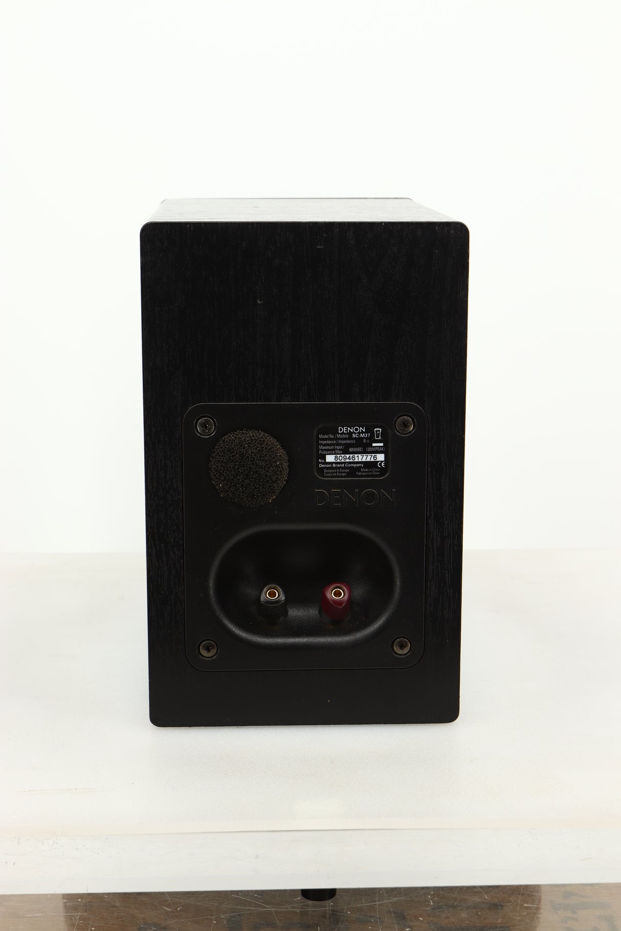 Rear view of a used Denon SC-M37 Speaker in Black finish