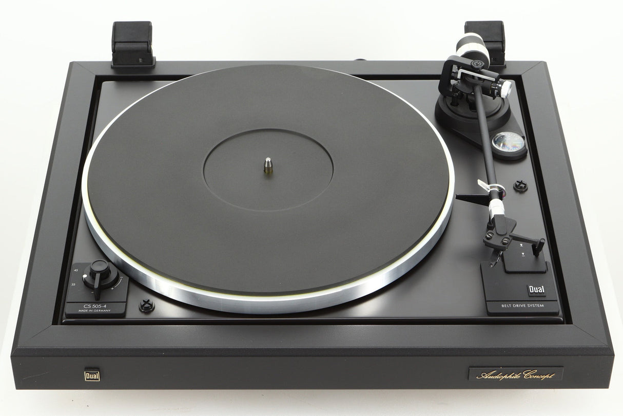 Front view of a used Dual CS 505-4 Turntable in a black finish