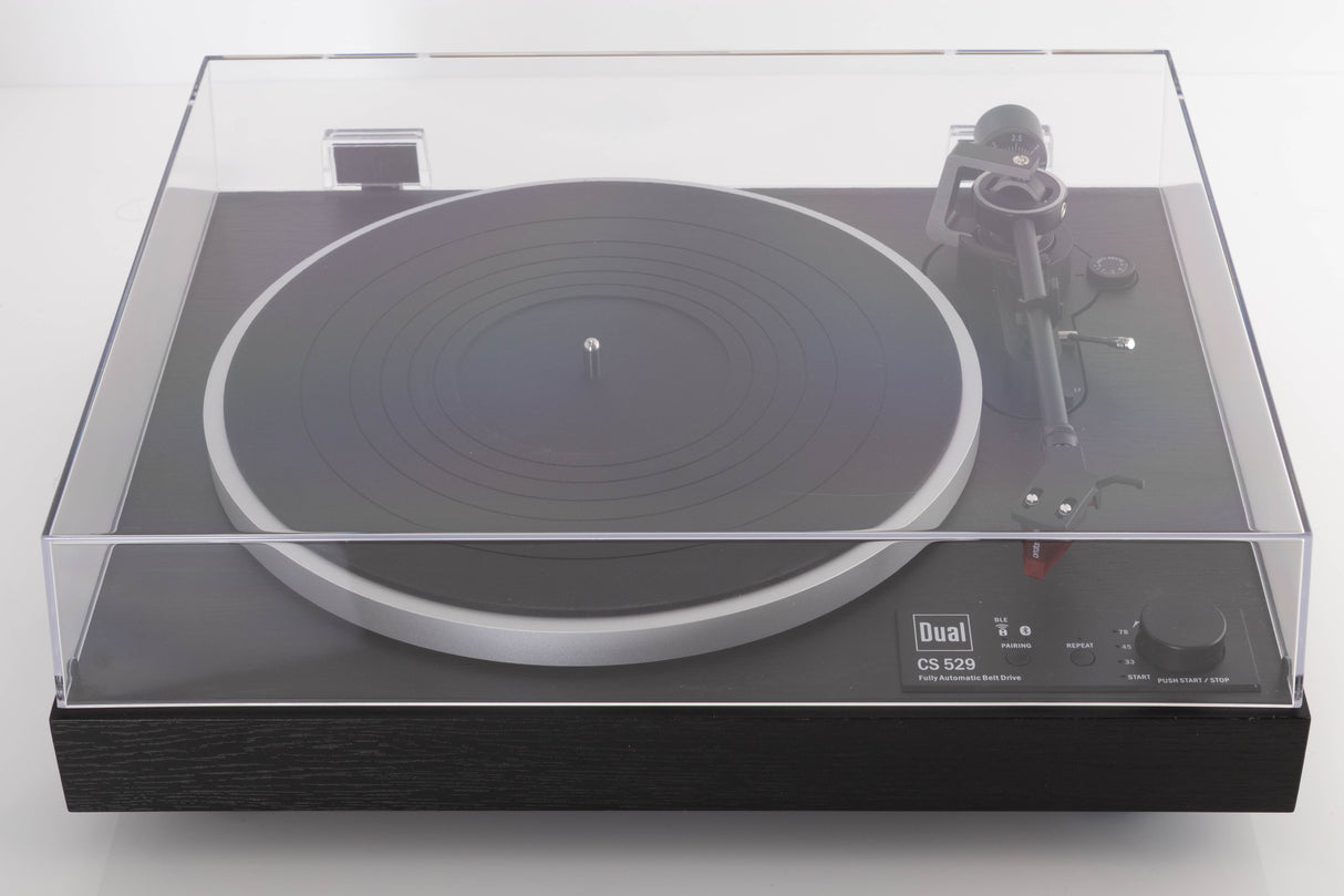 Top view of a used Dual CS 529 Fully Automatic Bluetooth Turntable in Black finish