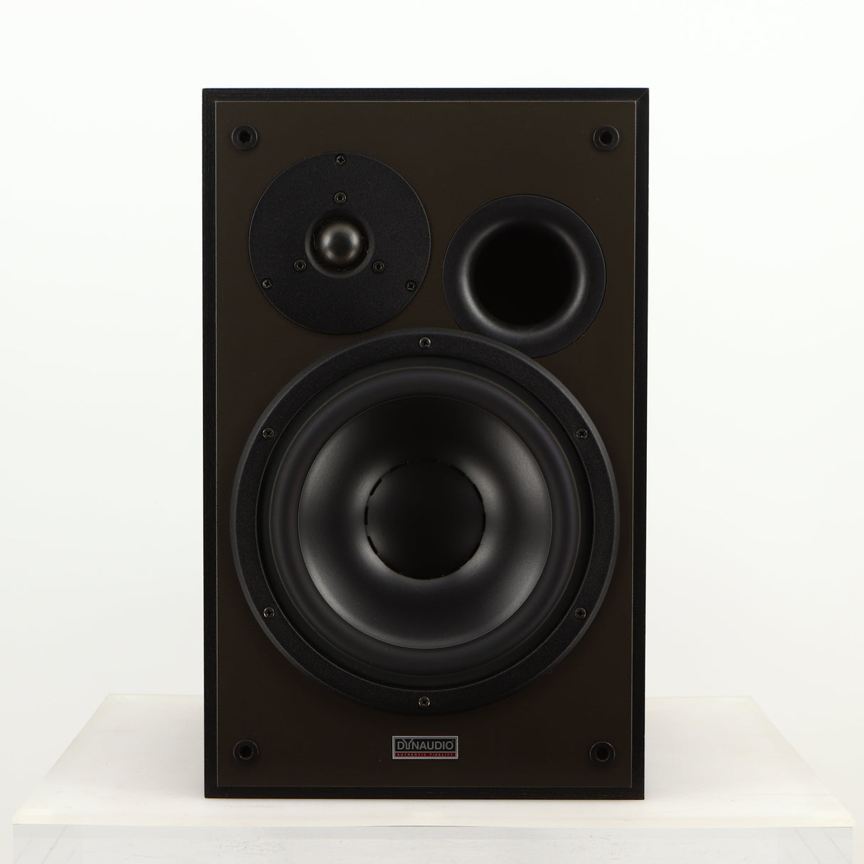 Front view of a used Dynaudio Audience 7 Standmount Speaker in a black finish