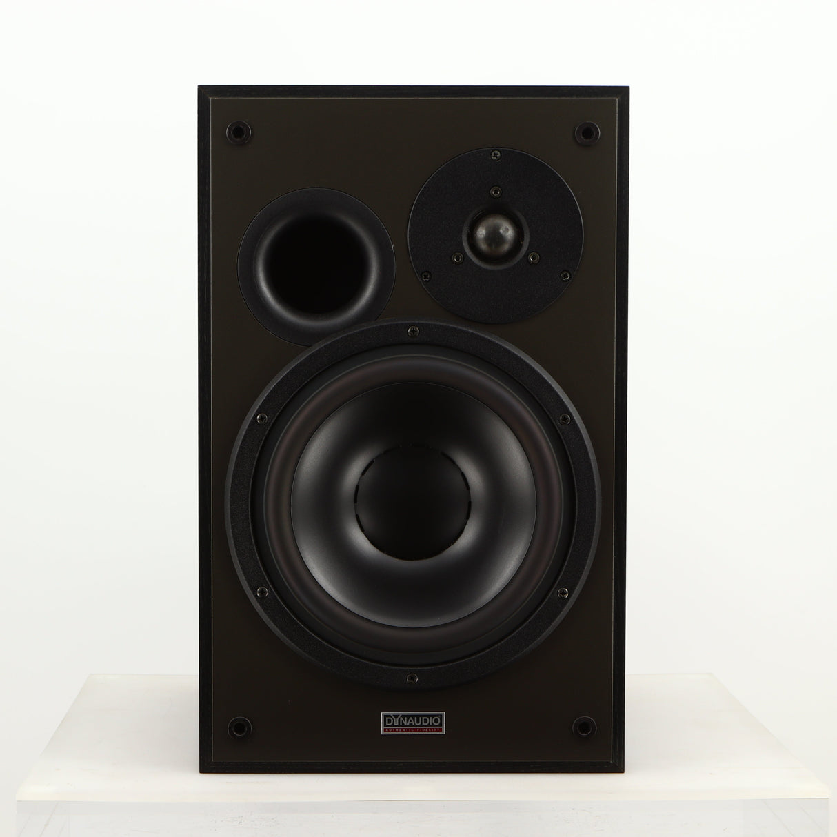 Front view of a used Dynaudio Audience 7 Standmount Speaker in a black finish
