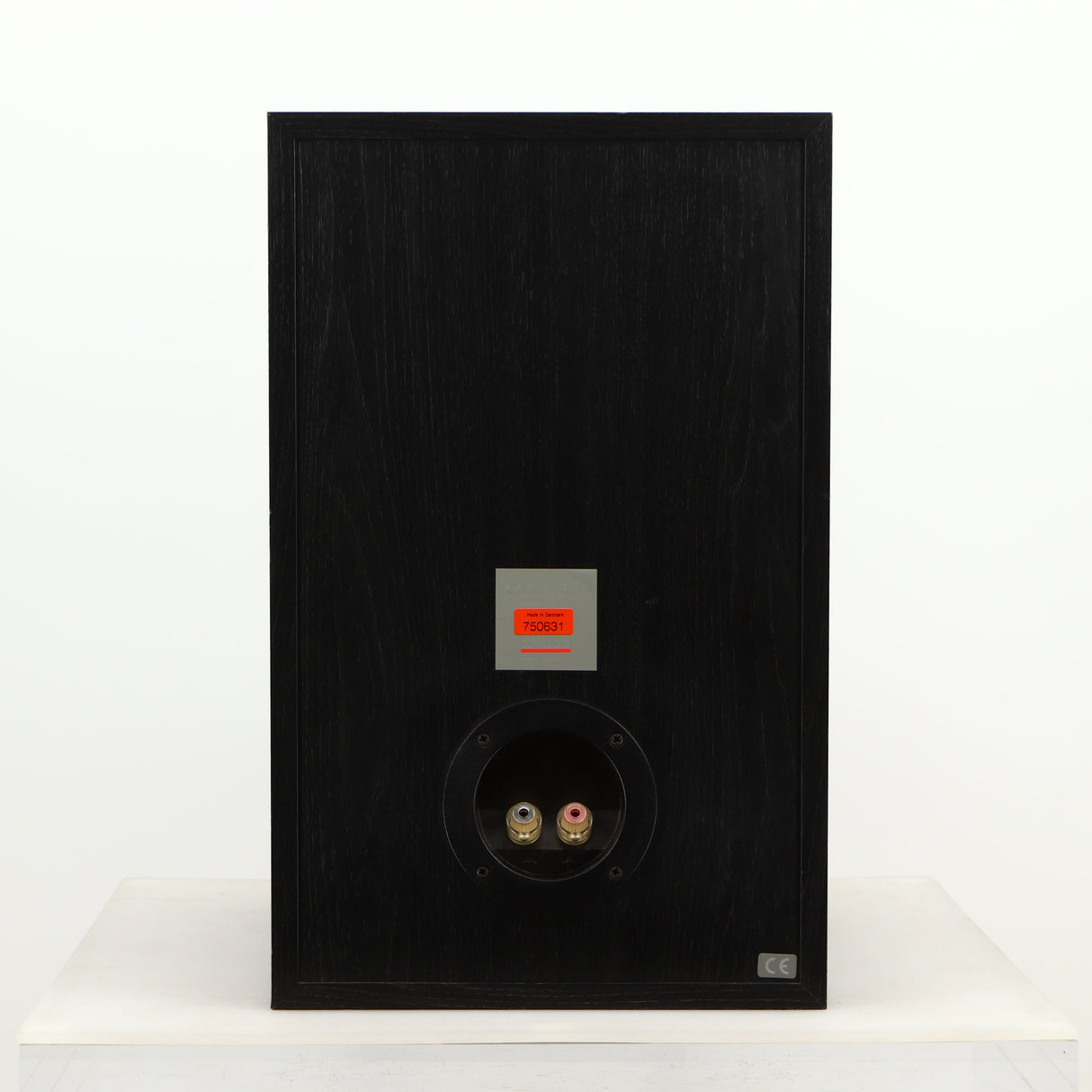 Rear view of a used Dynaudio Audience 7 Standmount Speaker in a black finish