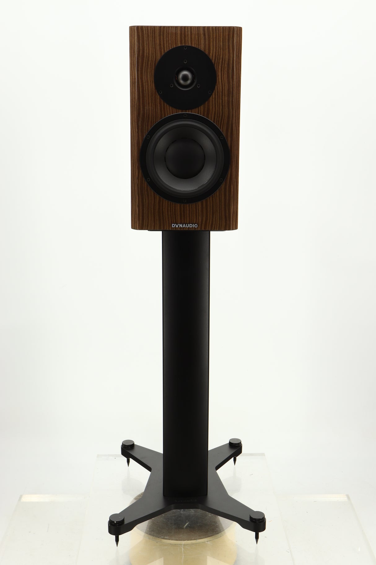 Front view of a used Dynaudio Special 40 Standmount Speaker in Ebony Vine finish