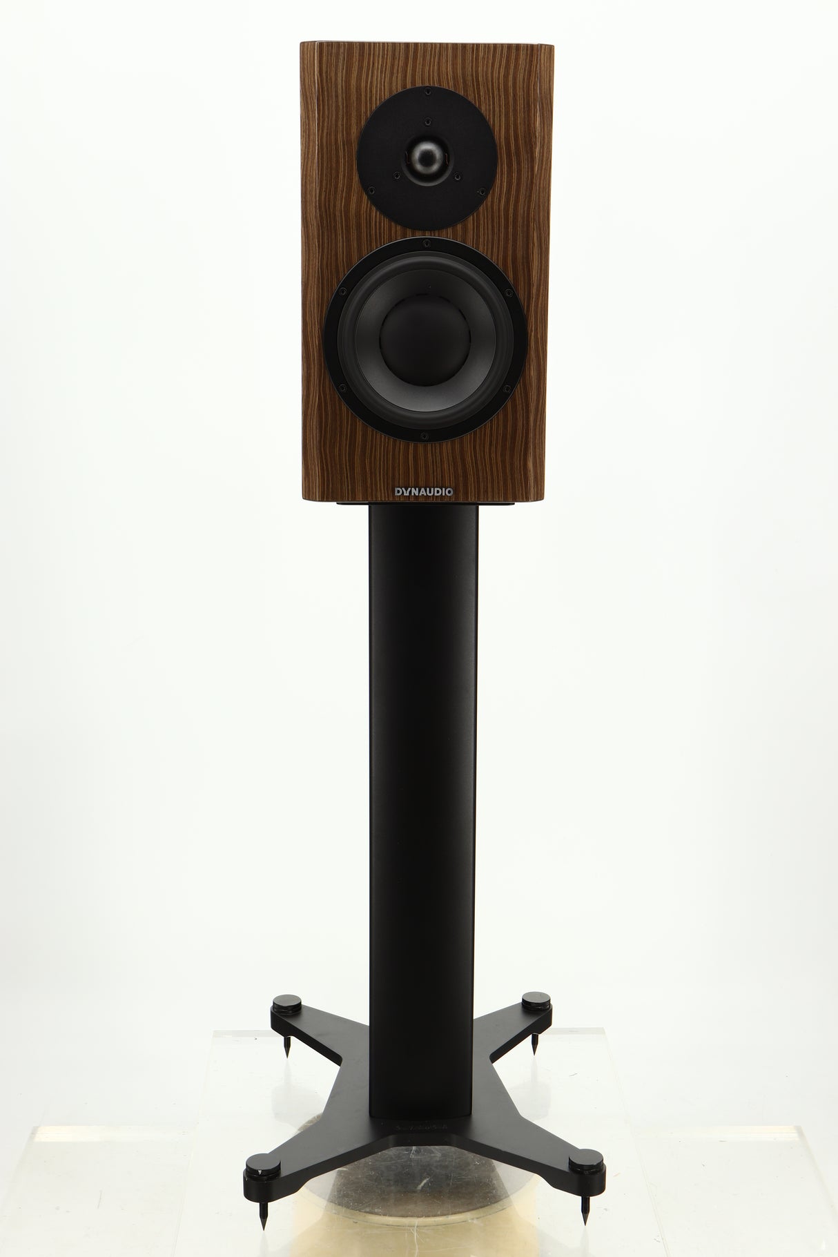 Front view of a used Dynaudio Special 40 Standmount Speaker in Ebony Vine finish