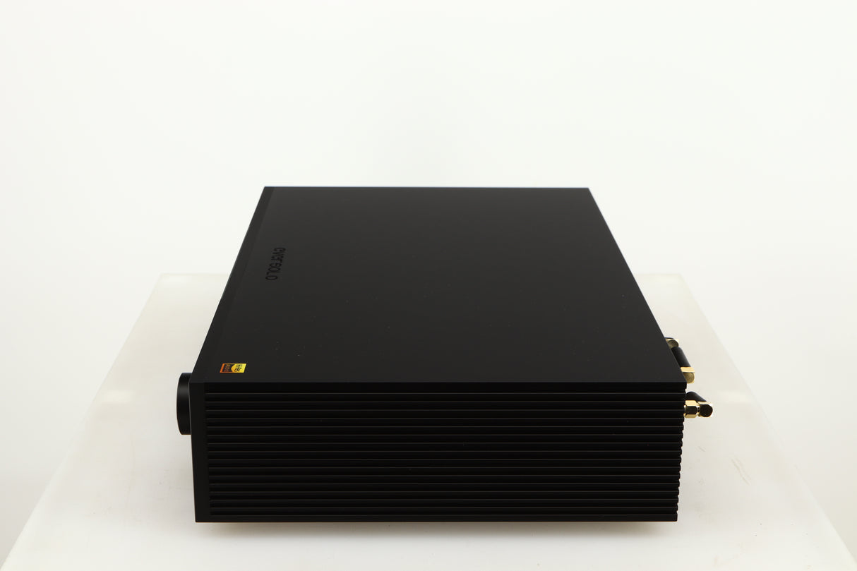 Right side view of a used Eversolo DMP A8 Streamer / Pre Amplifier / DAC in a black finish