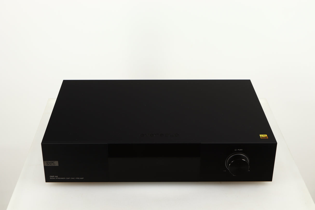 Top of a used Eversolo DMP A8 Streamer / Pre Amplifier / DAC in a black finish