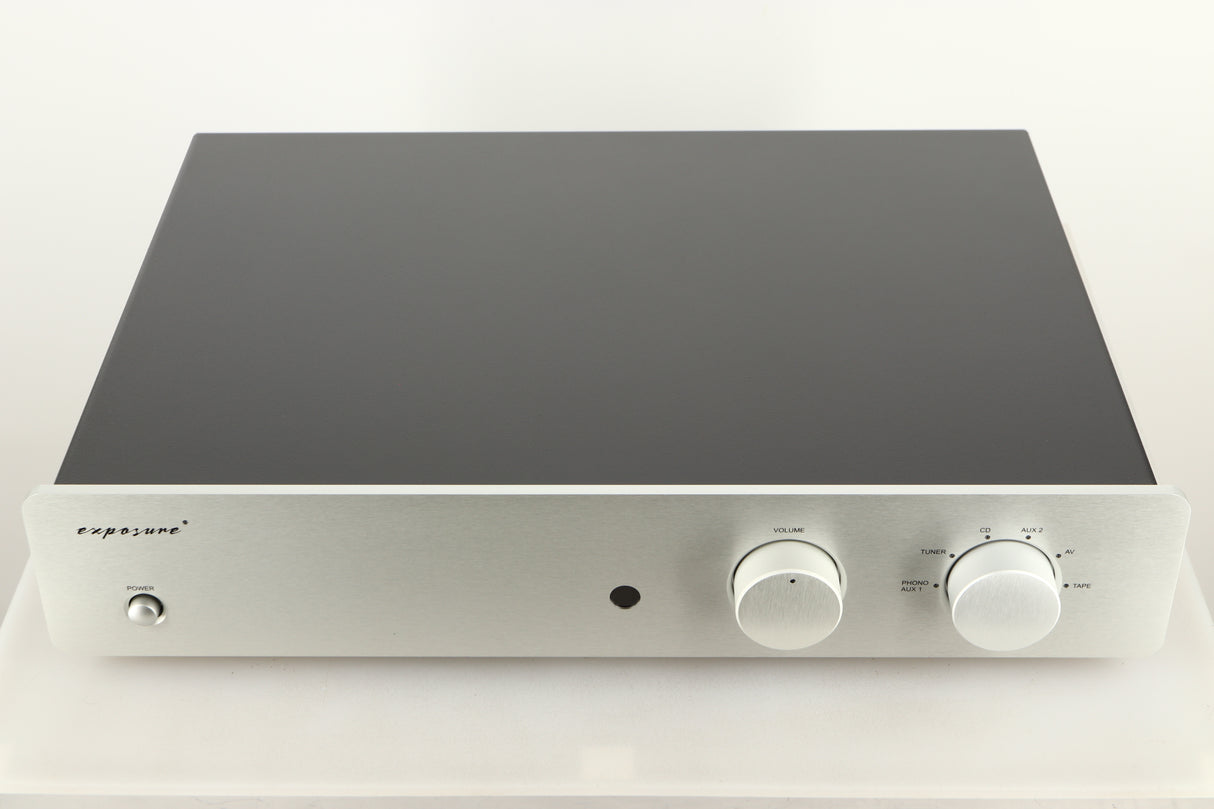 Top view of a used Exposure 2510 Integrated Amplifier in Titanium finish