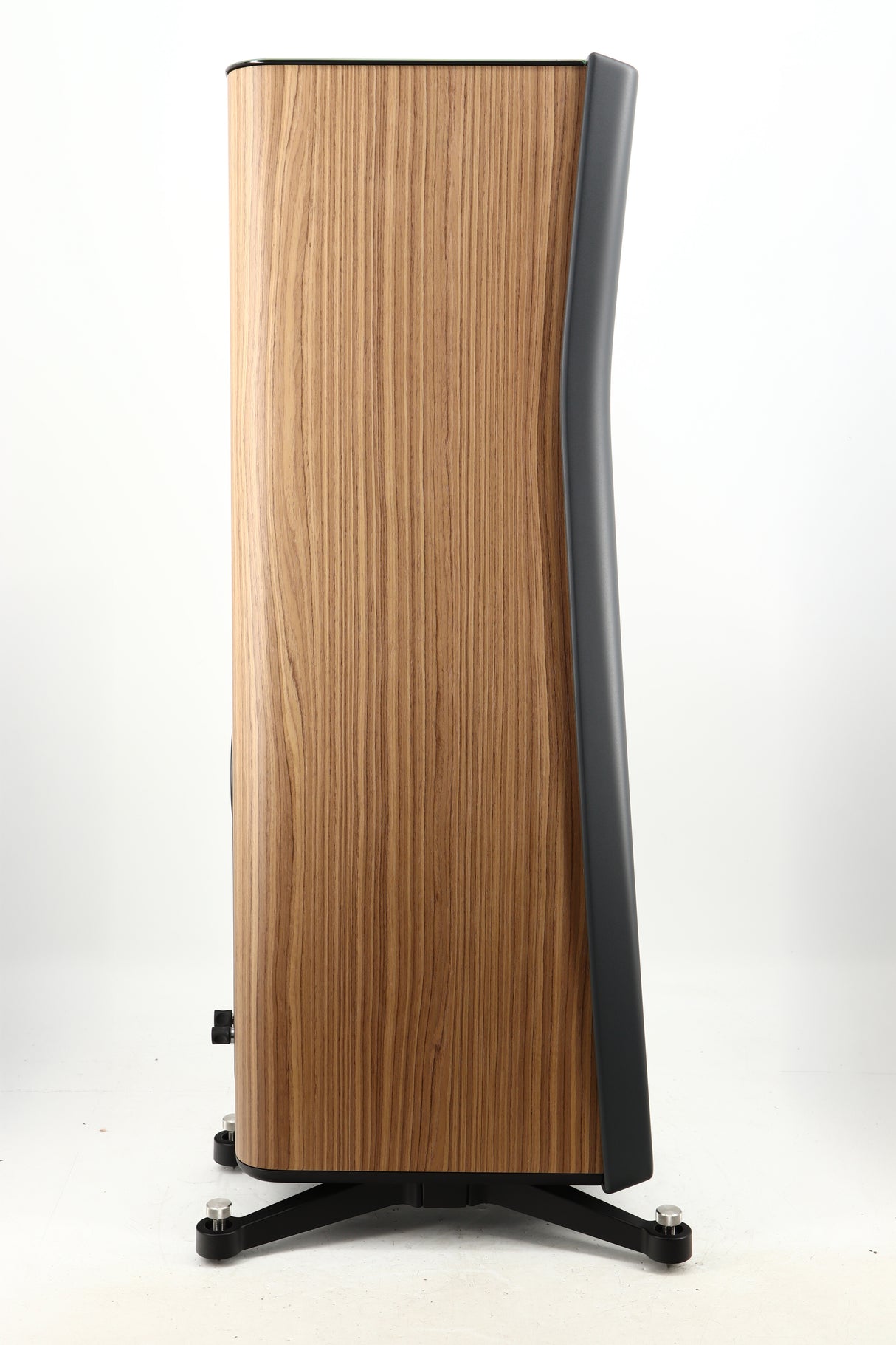 Left side view of a used Focal Kanta N2 Floorstanding Speaker in a walnut grey finish
