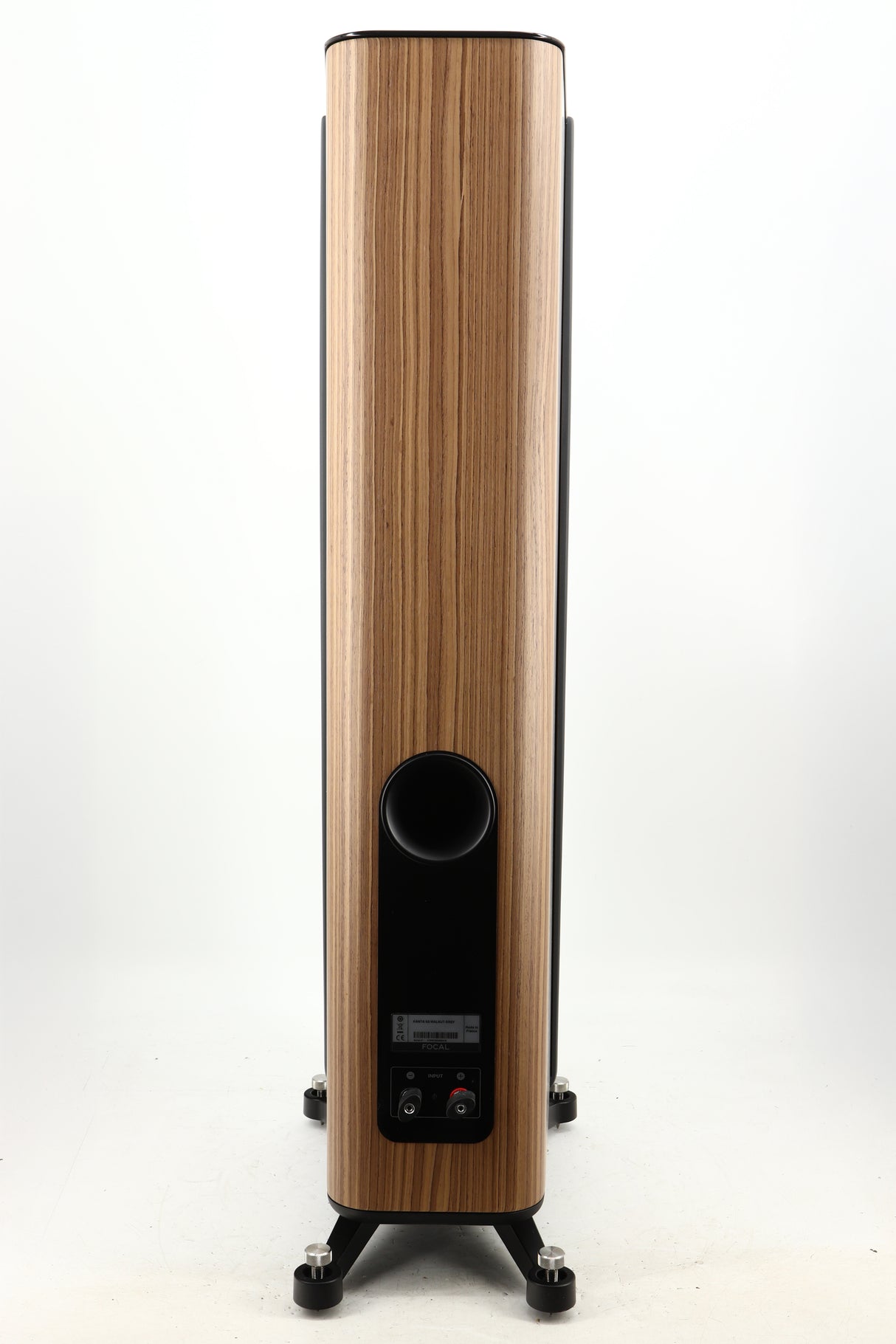 Rear view of a used Focal Kanta N2 Floorstanding Speaker in a walnut grey finish
