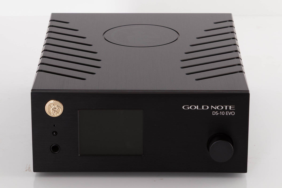 Front view of a used Goldnote DS-10 Evo Streaming Digital Analogue Converter in a Black finish