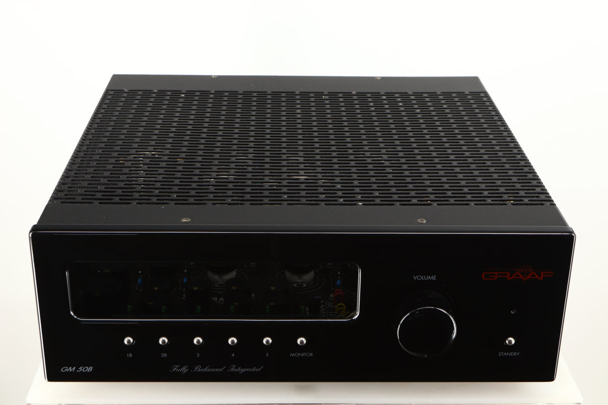 Top of a used Graaf GM50 Integrated Amplifier in a black finish