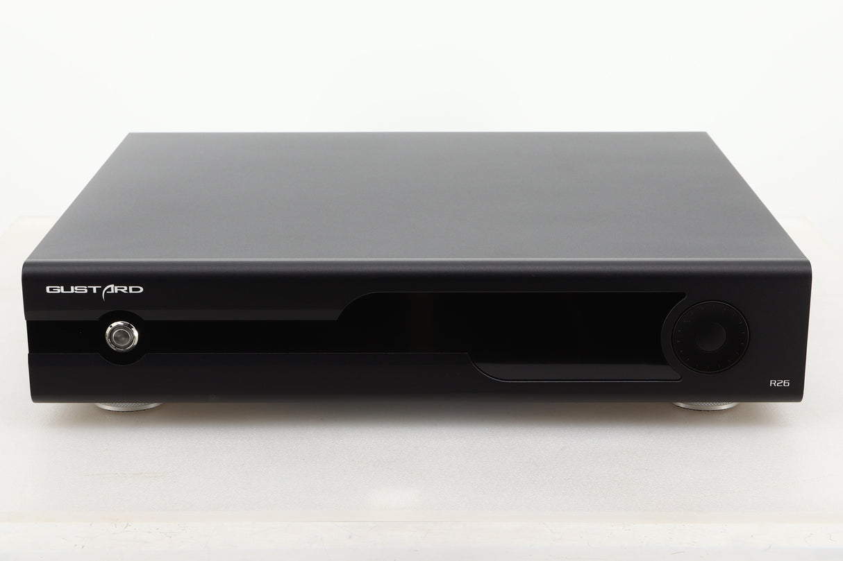 Front view of a used Gustard R26 Discrete R2R DAC in Black finish