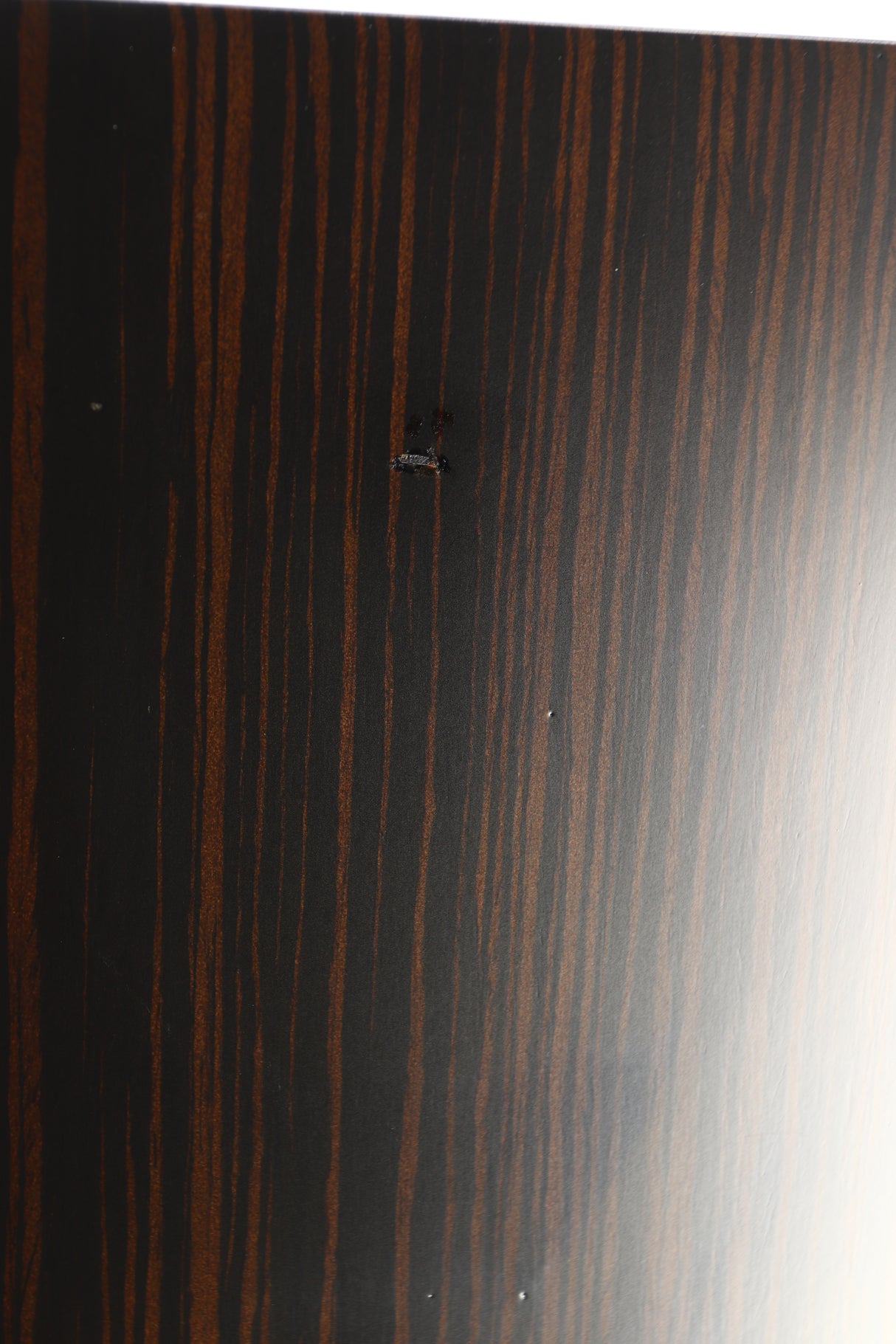 Close up view of a used Harbeth Super HL5 Plus Standmount Speakers in Tiger Ebony finish