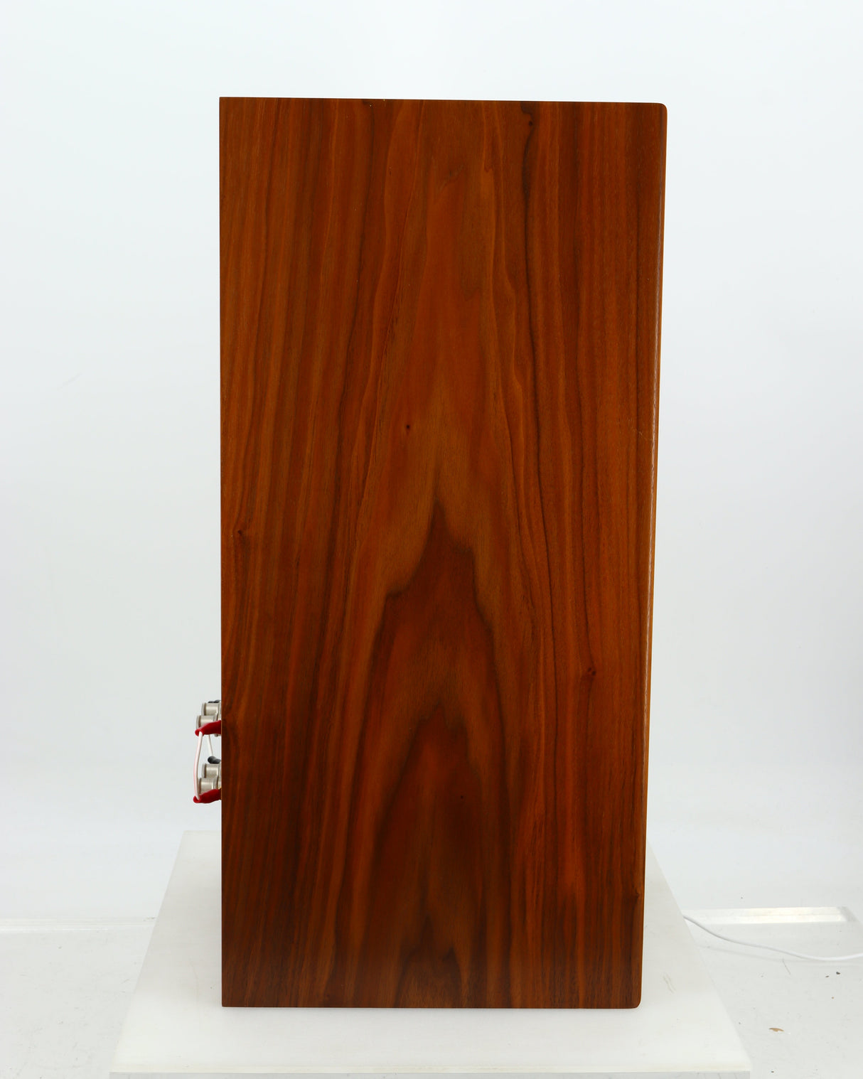 Left side view of a used Harbeth Super HL5 Plus 40th Anniversary Standmount Speaker in a walnut finish