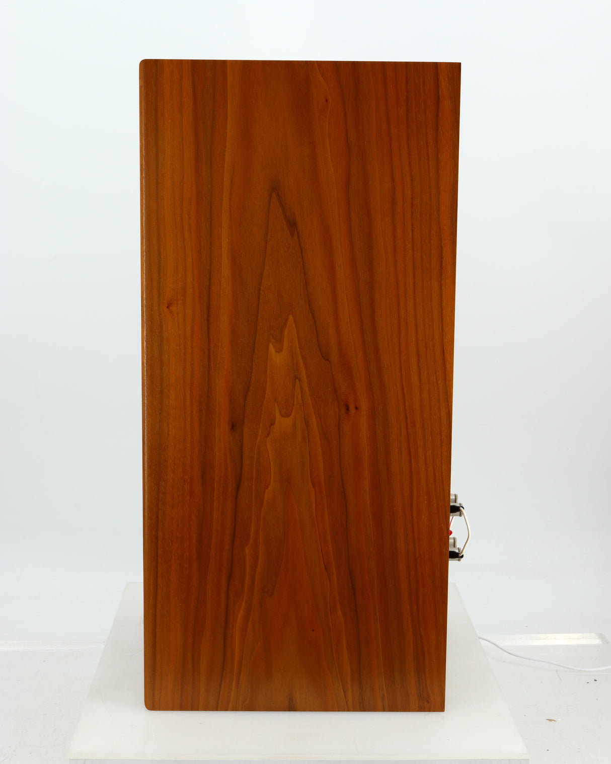 Right side view of a used Harbeth Super HL5 Plus 40th Anniversary Standmount Speaker in a walnut finish