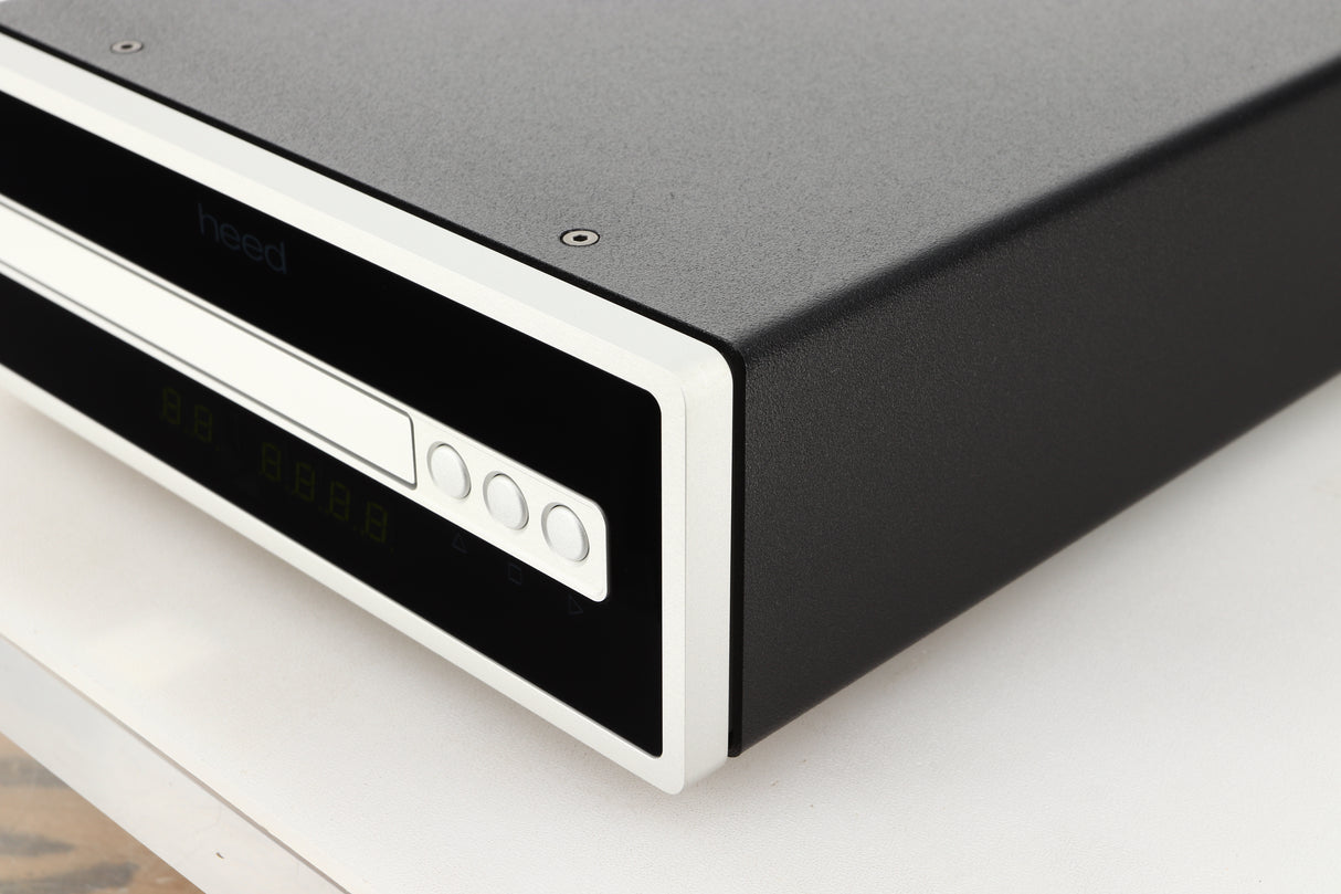 Front right corner view of a used Heed Thesis Delta CD Transport in Black finish