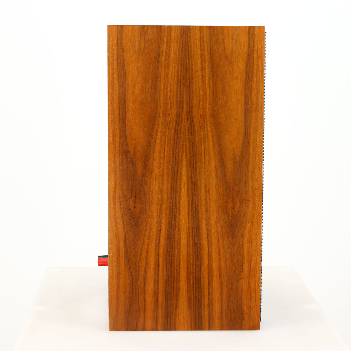 Left side view of a used Heybrook HP2 Standmount Speaker in a teak finish