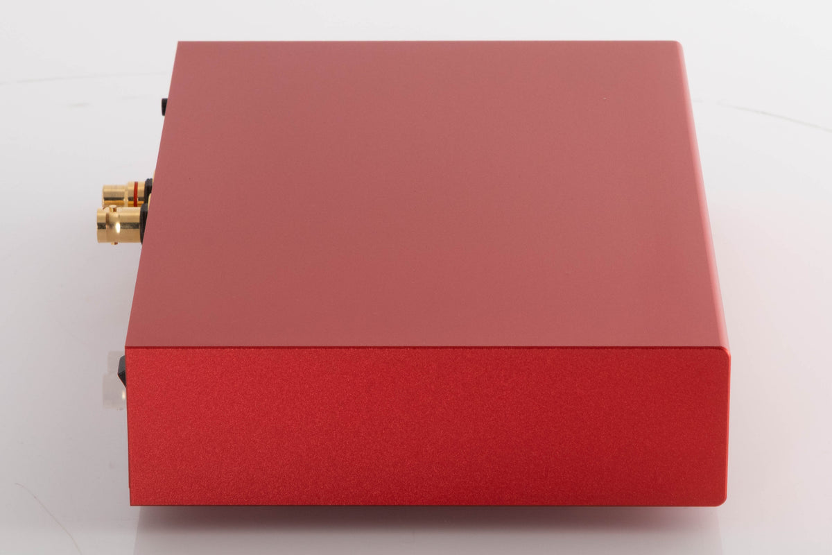 Left side view of a used Holo Audio Red Network Streamer in a Red finish