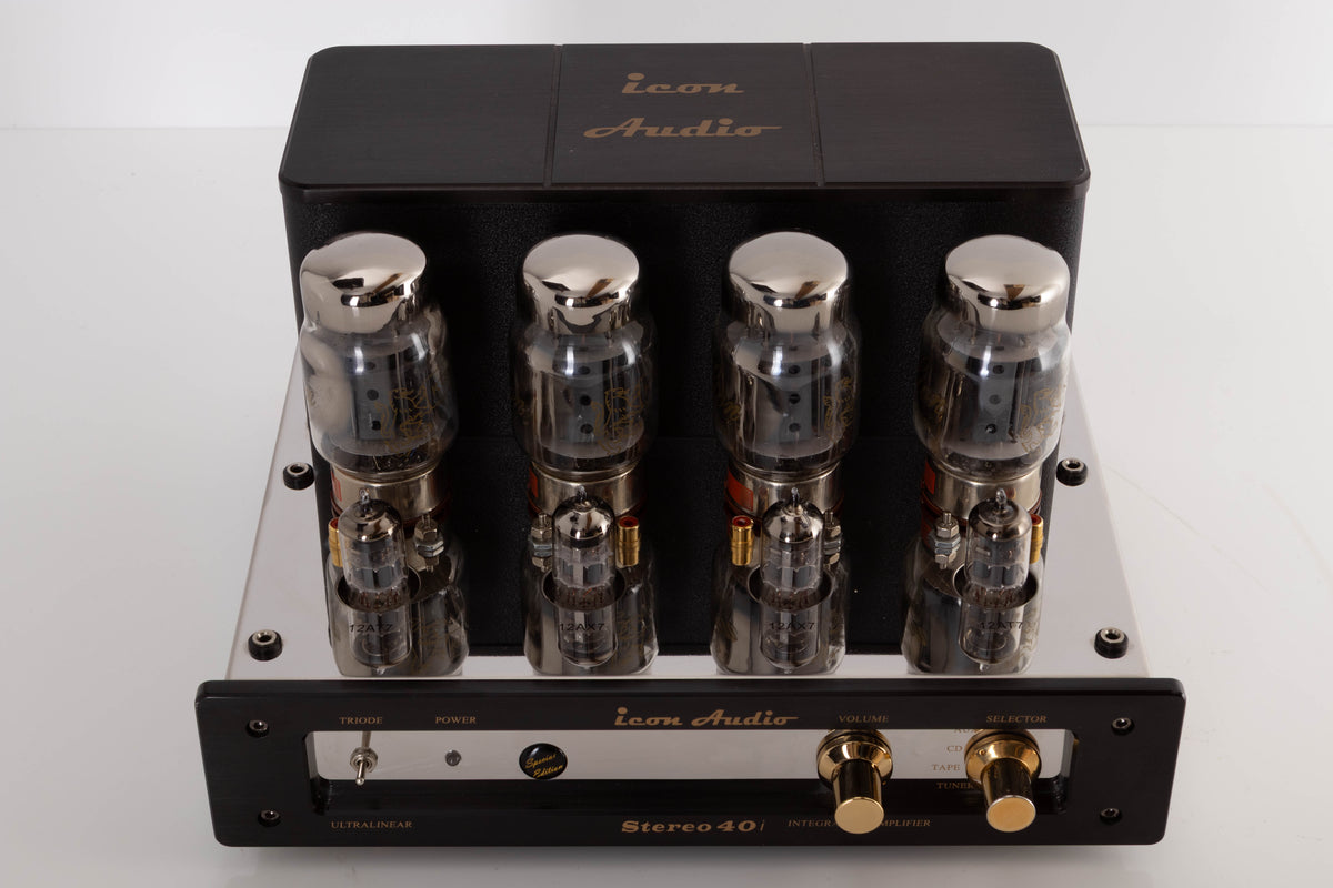Top view of a used Icon Audio Stereo 40i Integrated Valve Amplifier