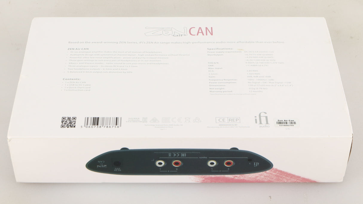 Box for a used iFi Audio Zen Air Can Headphone Amplifier