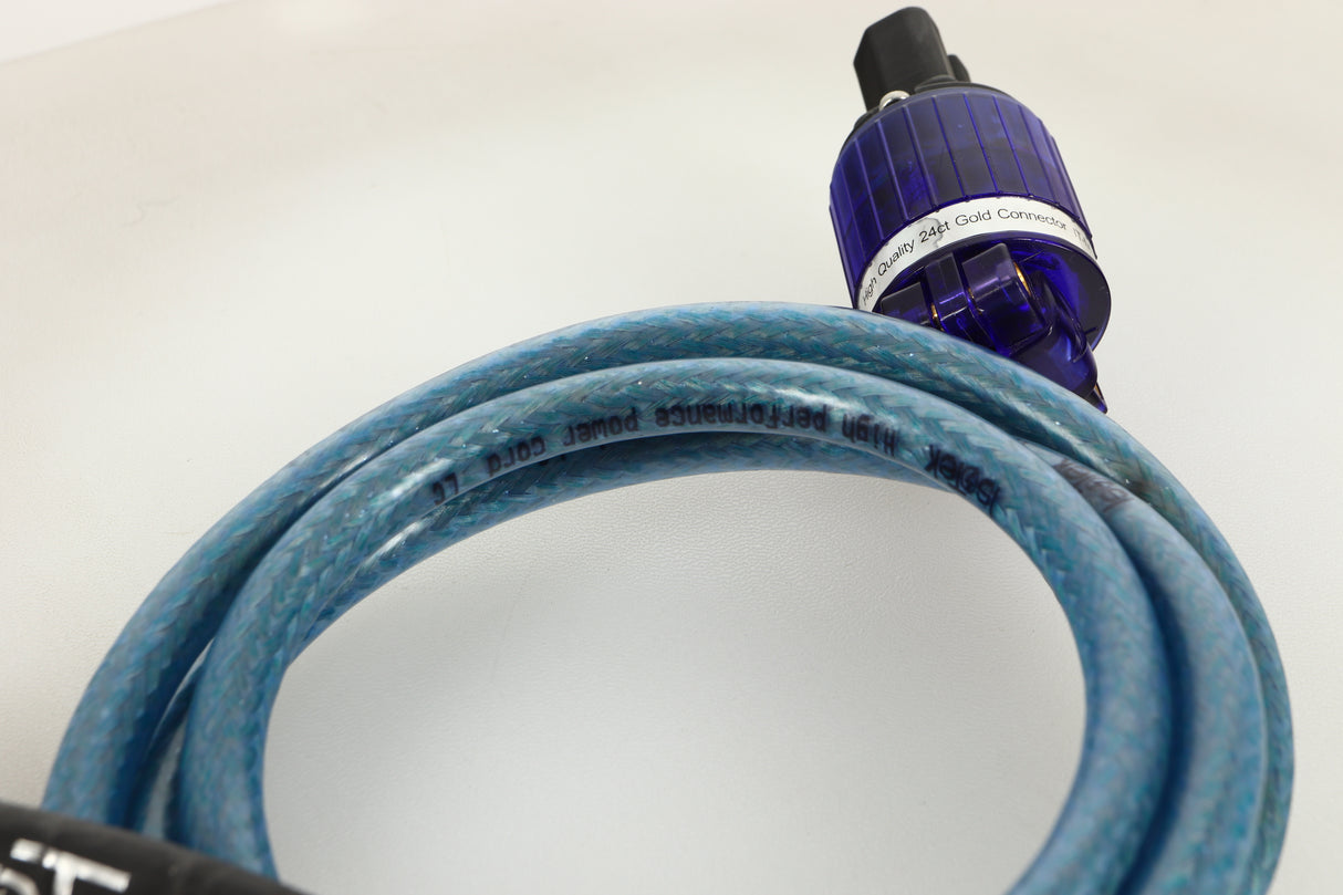 Close up view of a used Isotek Elite High Performance Power Cord 1.5m