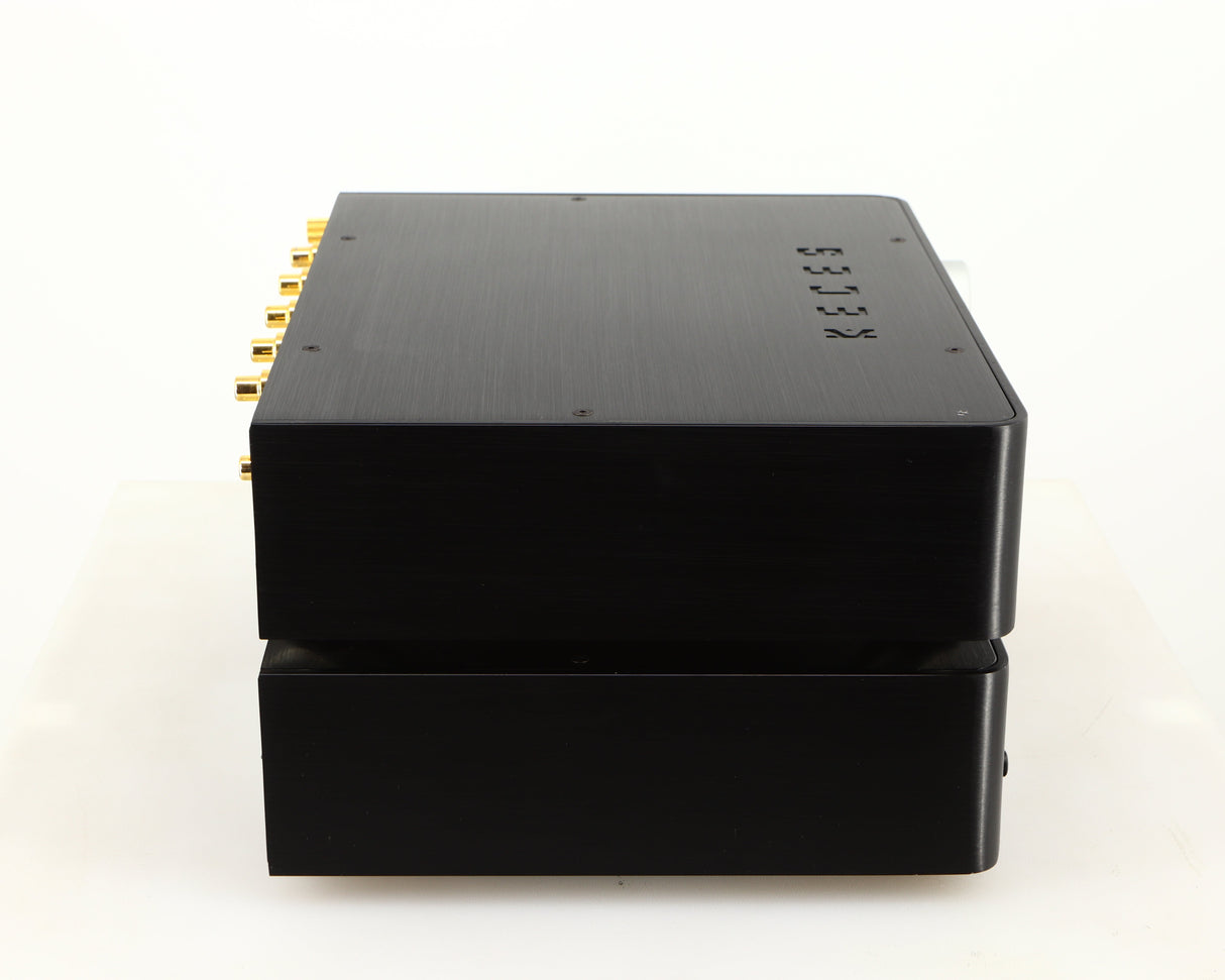Left side view of a used Keces Sphono Phonostage in a black finish