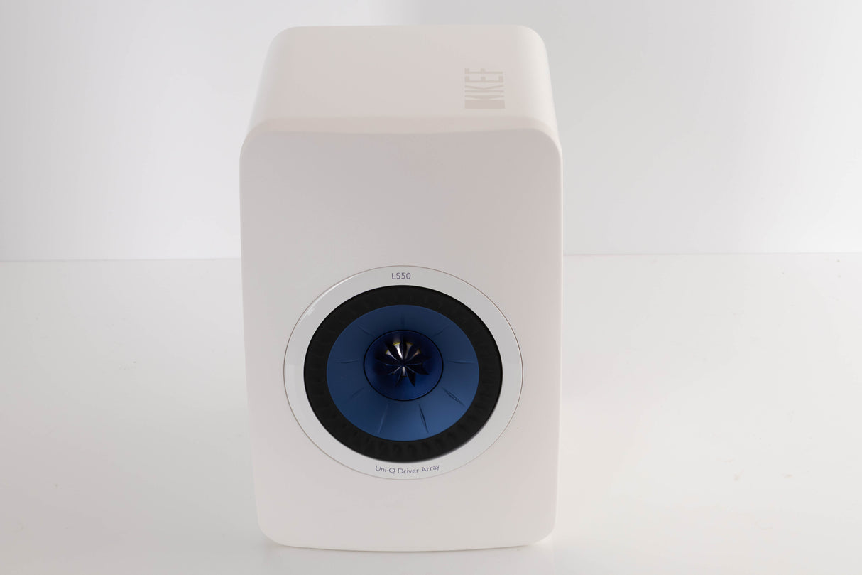 Top of a used KEF LS50 Standmount Speaker in a White finish