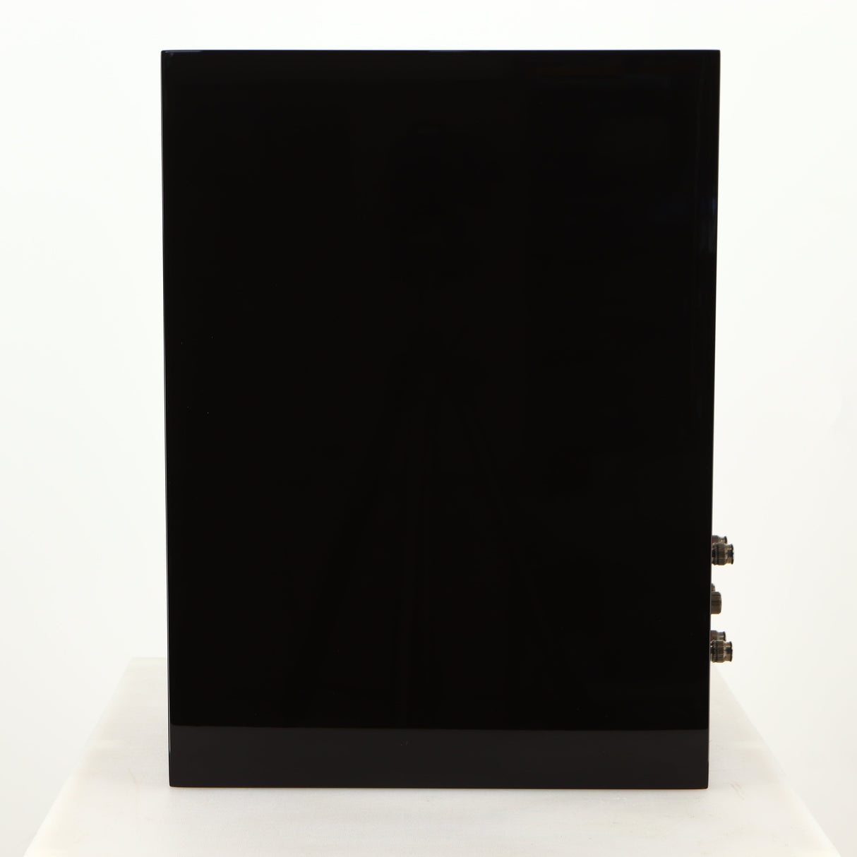Right side view of a used KEF R3 Meta Standmount Speaker in a black gloss finish