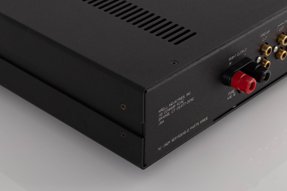 Rear left corner view of a used Krell KAV-300i Integrated Amplifier